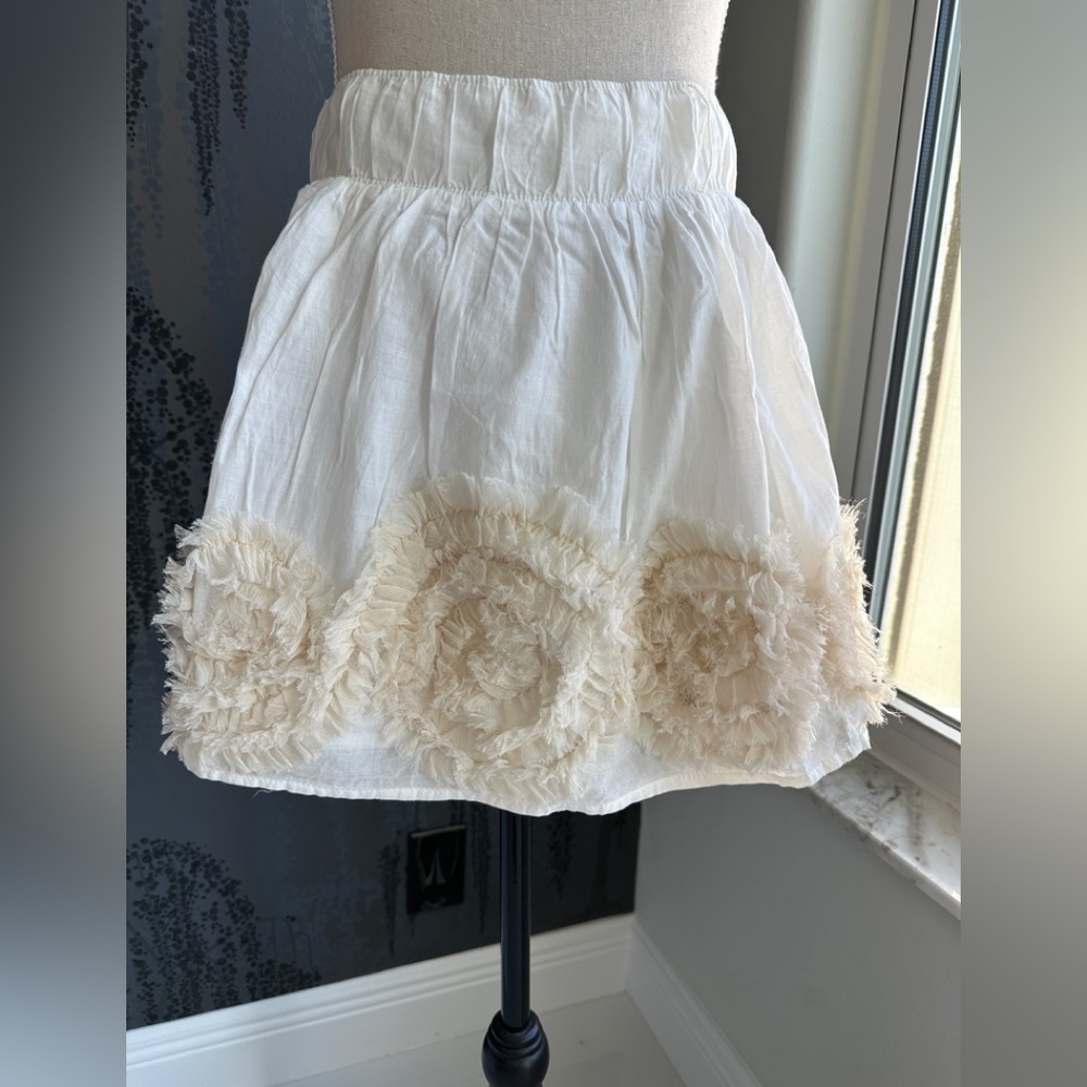Elegant White Skirt with Cream Accents